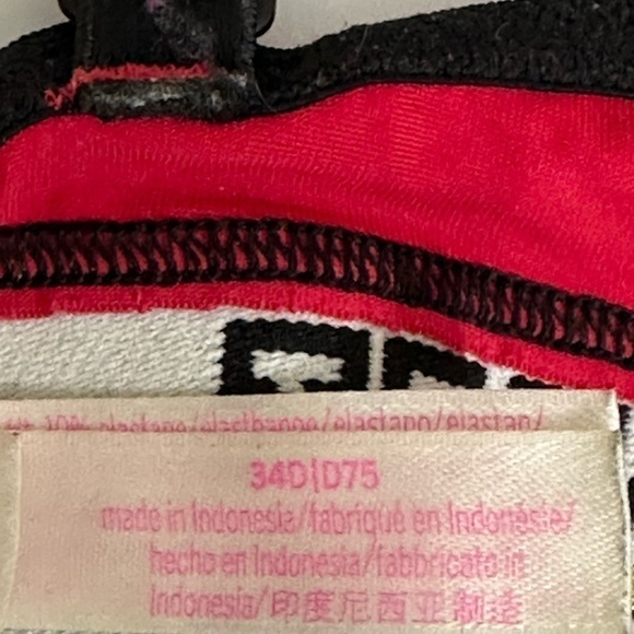 Pink Victoria Secret sz 34D bra red t—shirt style super cute - Picture 10 of 10